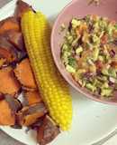 Guacamole com milho e batata doce 🌽
