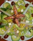 Ensalada aguacate y langostinos