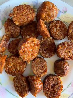 Una foto de Chorizos veganos