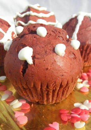 Una foto de Muffins Red velvet o terciopelo rojo
