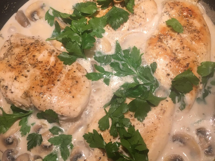 Yuk intip, Resep membuat Chiken Breast with mushroom gravy cream  sempurna