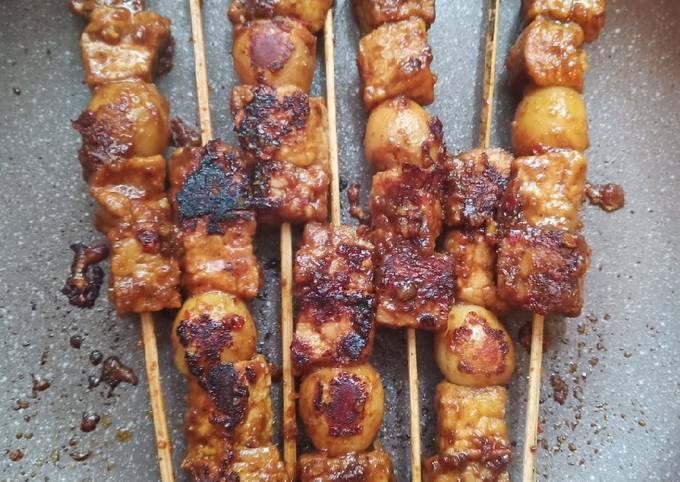 Standar Resep enak bikin Sate Tahu Tempe Telur yang enak