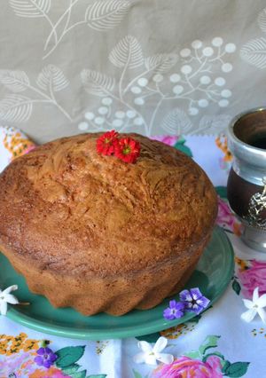 Una foto de Budín de naranja con mermelada de frutilla🍓