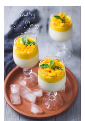 Foto resep Pudding susu saus mangga
