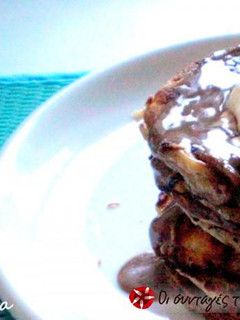 Φωτογραφία της συνταγής Pancakes με μπανάνα και κομμάτια σοκολάτας