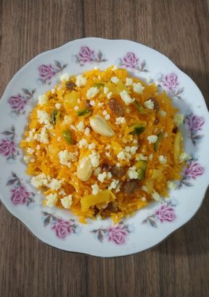A picture of Pineapple Muzaffar Pineapple Zarda.