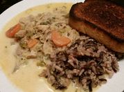 A picture of wild rice soup