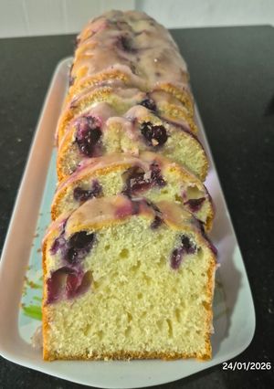 Una foto de Budín de arándanos