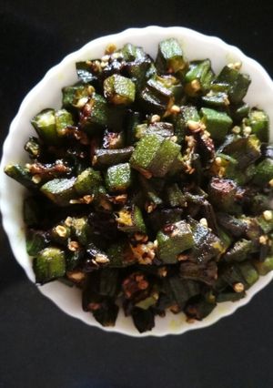 A picture of Lady's finger stir fry.