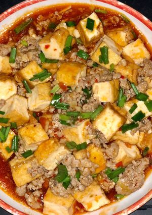 Hình của món Đậu hủ xào sate.