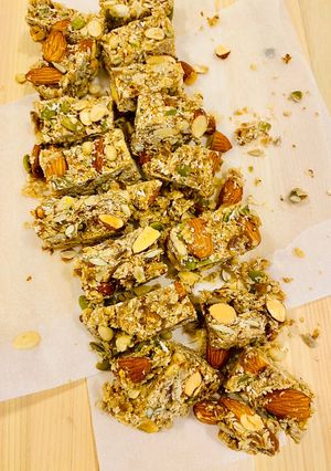 A picture of Sea Salt Almond Seed Bars(No Bake, Vegan, Dairy Free).