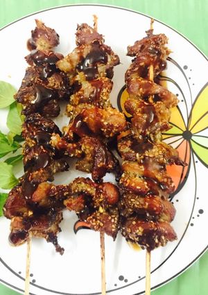 Hình của món Thịt heo nướng xiên.