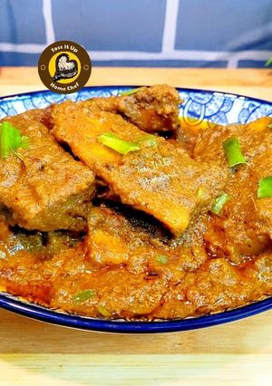 A picture of Raw Banana Curry (Kachche Kele ki sabzi).