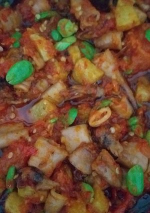 Foto resep Sambal cumi asin,kentang + petai