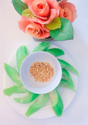 Hình của món Mướp chấm muối vừng.