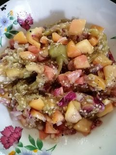 A picture of Ensaladang Talong (Eggplant salad).
