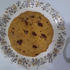 A picture of Choco chip cookie in microwave eggless.