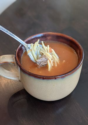 A picture of Mamaw's Orange Soup.