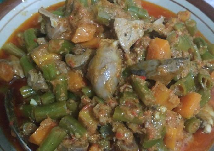 Resep Rendang buncis wortel ati ampela Anti Gagal
