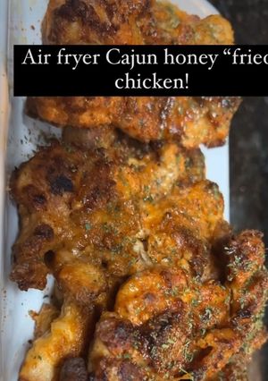 A picture of Air fryer Cajun honey fried chicken.
