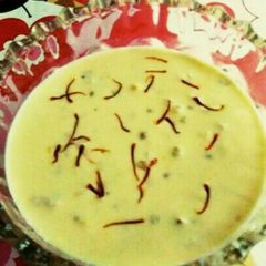 A picture of Sabudana/Sago Kheer.