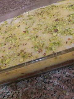 صورة لوصفة بسبوسة الكاسترد والنستله