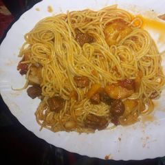 A picture of Spaghetti with  Beef.