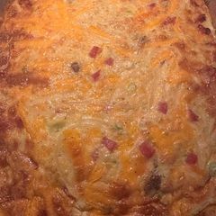 A picture of Breakfast egg casserole.