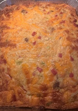 A picture of Breakfast egg casserole.