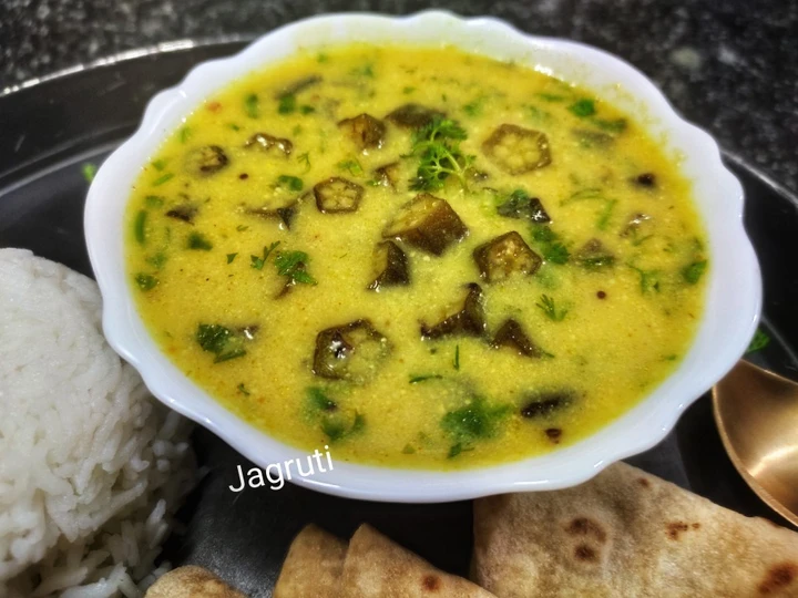 Recipe Bhindi Kadhi (Gujarati Bhinda ni Kadhi) which Delicious