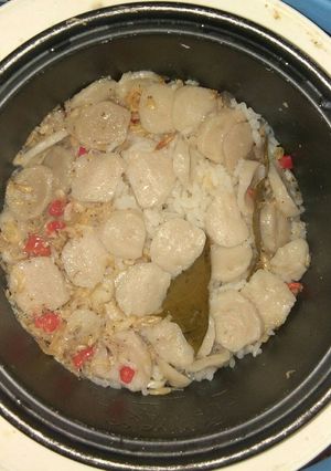 Foto resep Nasi Liwet Magic com with rebon dan Bakso ala anak kos
