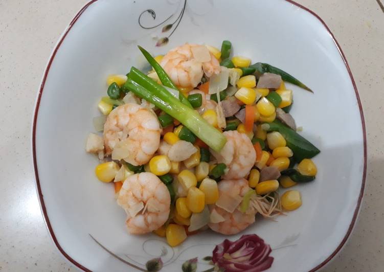 Resep Udang Tumis Jagung yang simpel