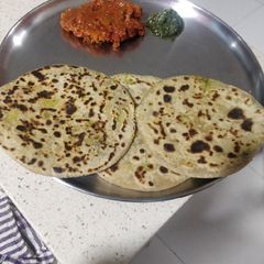 Aloo Maithi (Fenugreek) leaves stuff Paratha A picture of Aloo Maithi (Fenugreek) leaves stuff Paratha.