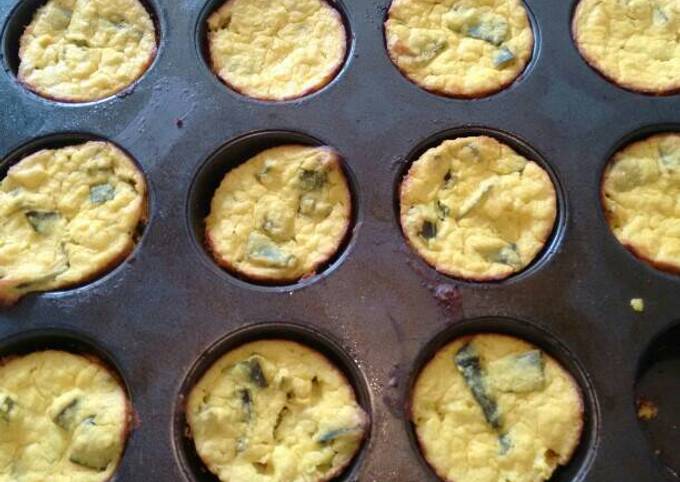 Muffins de elote, rajas poblanas y calabacitas.ॐ?? Receta de María Carmen  - Cookpad