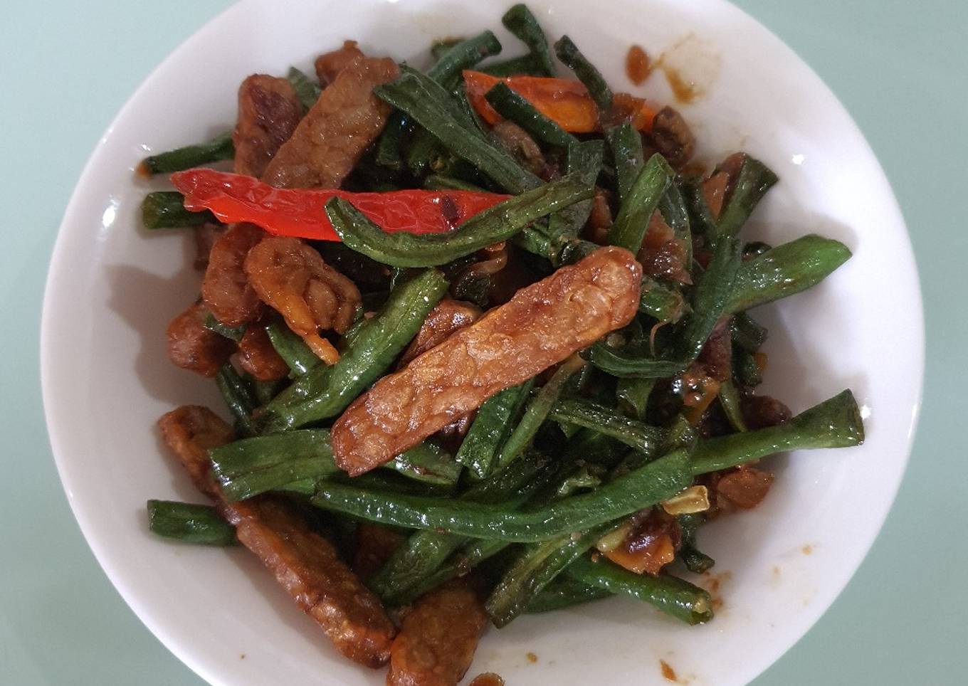 Oseng kacang panjang tempe