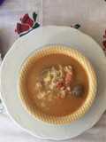 Sopicaldo de arroz con marisco