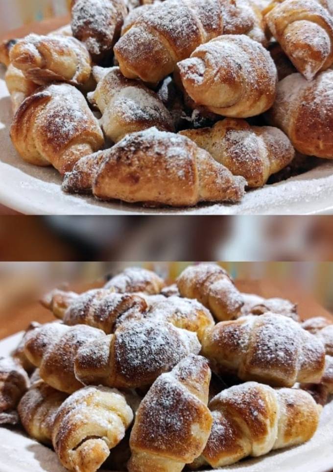 Рогалики з полуничним джемом🍓 |з листкового дріжджового тіста