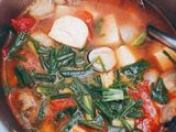 Canh nấm đậu phụ chay