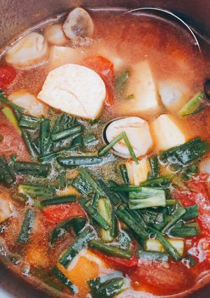 Hình của món Canh nấm đậu phụ chay.