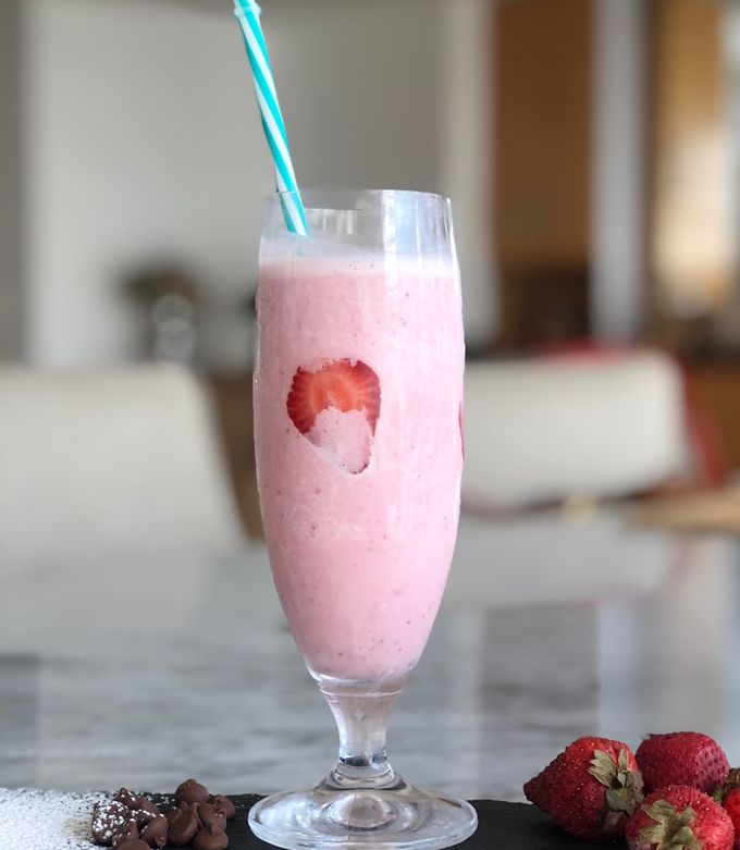 Una foto de Fantástica Receta de las 3 F: 🍓🍓❄️ “Frappé de Fresa Frío”🍓 ❄️