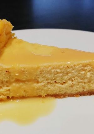 A picture of Salted Caramel Baked Cheesecake.