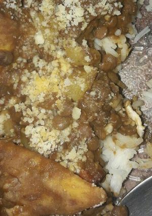 Una foto de Lentejas con arroz