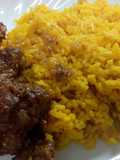 Indonesian Rendang and Yellow Rice