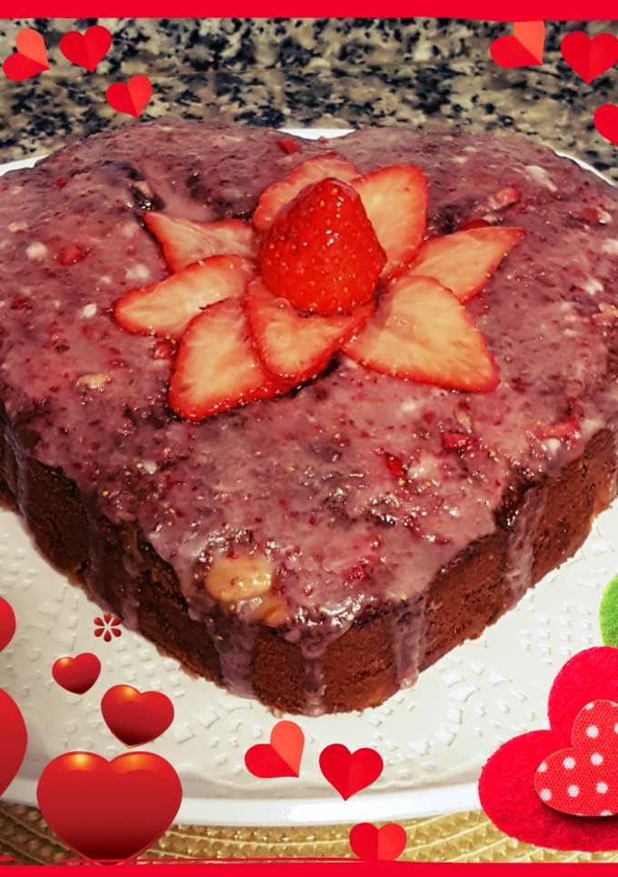Una foto de Bizcocho corazón de ♥... fresa