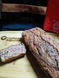 Budín de frambuesas y nueces