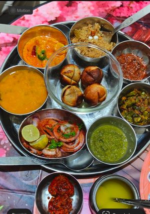 A picture of Rajeshthani thali ---daal bati churmo.....❤️.