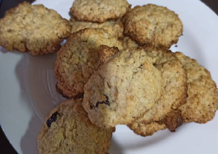 Ricas galletas de avena y pasas de uva muy fácil