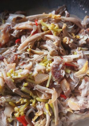 Foto resep Tumis Jantung Pisang, Bunga pepaya dengan irisan daging B2