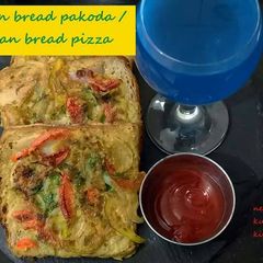 A picture of Brown bread besan pizza.