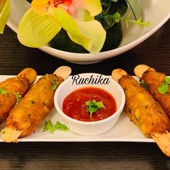 A picture of Corn kababs.